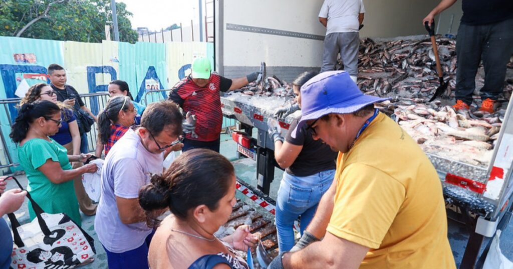 Semasc entrega 70 mil peixes a famílias de três bairros de Manaus